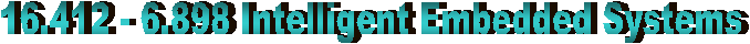 16.412 - 6.898 Intelligent Embedded Systems