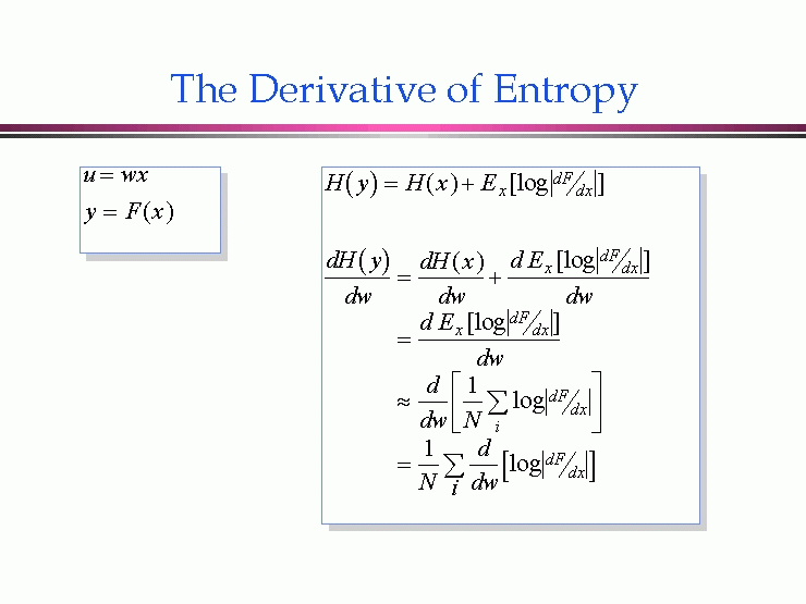 The Derivative of Entropy