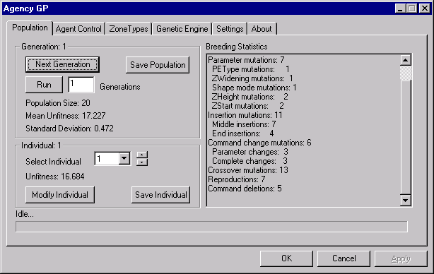 Population control dialog box