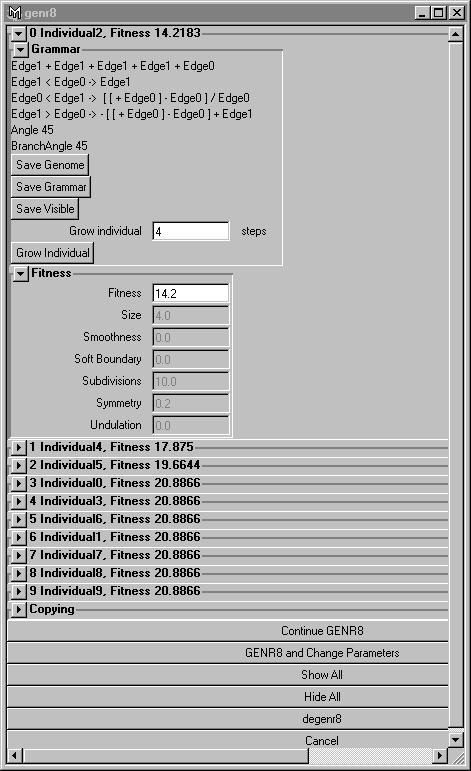 A snapshot of the output GUI