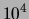 $10^4$