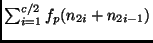 $ \sum_{i=1}^{c/2} f_p(n_{2i} + n_{2i-1})$