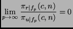 $\displaystyle \lim_{p\rightarrow\infty}\frac{\pi_{r\vert f_p}(c,n)}{\pi_{u\vert f_p}(c,n)} = 0$