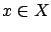 $ x\in X$