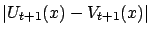 $\displaystyle \vert U_{t+1}(x) - V_{t+1}(x)\vert$