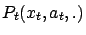 $ P_t(x_t, a_t, .)$