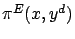 $ \pi^E(x,y^d)$