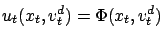 $\displaystyle u_t( x_t,v^d_t) = \Phi(x_t, v^d_t)
$