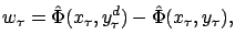 $\displaystyle w_\tau = \hat{\Phi}(x_\tau, y^d_\tau) - \hat{\Phi}(x_\tau,y_\tau),$