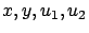 $ x,y,u_1,u_2$
