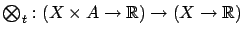 $ {\textstyle\bigotimes}_t:
(X \times A \rightarrow \mathbb{R}) \rightarrow (X \rightarrow \mathbb{R})$